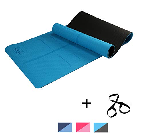 Product Cover Clear Choice Yoga Mat for Men and Women with Carry Bag and Strap TPE Material 6mm Extra Thick Exercise Mat for Workout Yoga Fitness Pilates and Meditation, Anti Tear Anti slip and Extra Cushion Yoga Mat