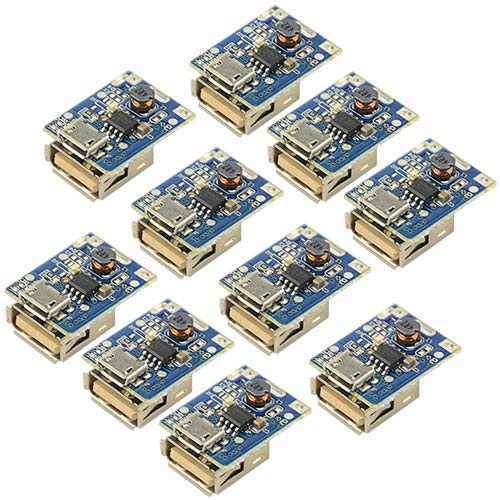Product Cover WMYCONGCONG 10 PCS 5V 1A Boost Step Up Power Supply Module Lithium Battery Charge Protection Board 134N3P DIY Charger LED Display USB and Micro Port