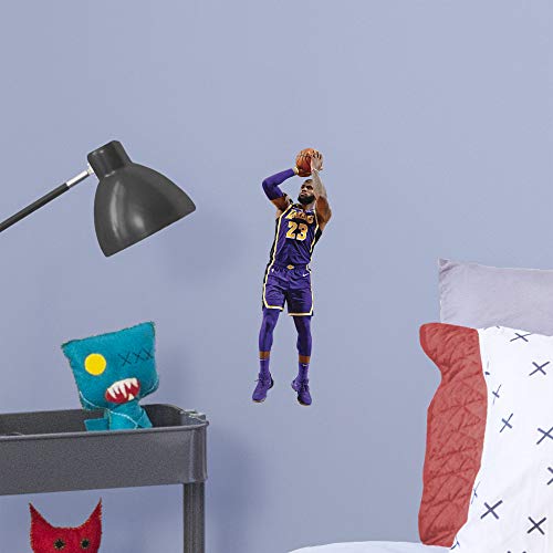Product Cover Fathead NBA Los Angeles Lakers LeBron James LeBron Shooting- Officially Licensed Removable Wall Decal, Multicolor, Large - 1900-00814-005