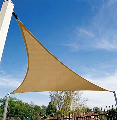 Product Cover 12' x 12' x 12' Sun Shade Sail Triangle for Patio Yard Deck Pergola Outdoor Sun Sail Shade UV Block Sunshade Sand Color