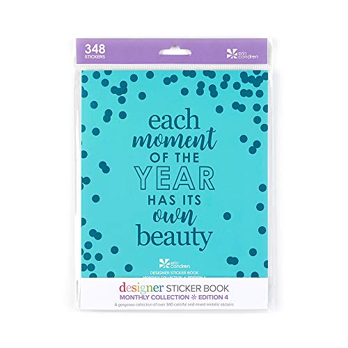 Product Cover Erin Condren Designer Sticker Book - Monthly Edition 4 (12 Sticker Sheets Total). Decorative and Cute Stickers for Customizing Planners, Notebooks, and More