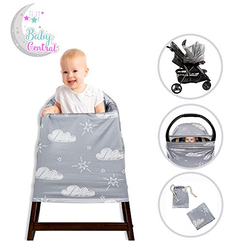 Product Cover Baby Carrier Cover, Baby Nursing Cover, Stroller Cover, Shopping Cart Liner, Mommy and Baby Protection & Privacy (Gray)