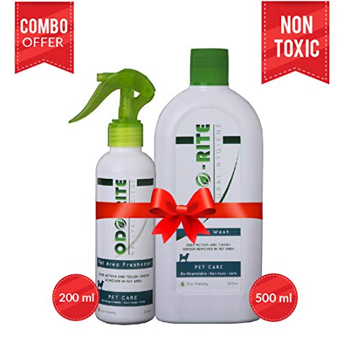Product Cover odo-rite Combo Pack Kennel Wash/Pet Floor Cleaner with Odour Neutralizer (500ml) with Pet Area Freshener Odour Remover (200ml)