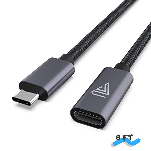 Product Cover Faracent USB Type C Extension Cable (6Ft/1.8m), Braid Upgrade USB 3.1 (5gbps) Type C Male to Female Extension Charging & Sync for MacBook Pro 2017/2018, Nintendo Switch, iPad Pro 2018,XPS