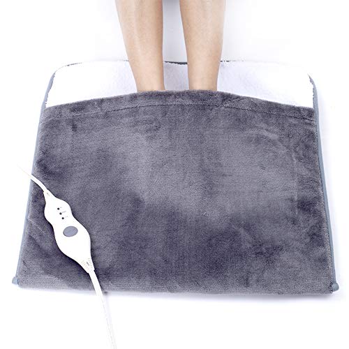 Product Cover Electric Heated Foot Warmers for Men and Women Foot Heating Pad Electric with Fast Heating Technology Heating Pad Feet Warmer Auto Shut Off with 3 Temperature Setting by Gintao 22×20 inches Gray