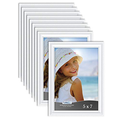 Product Cover Icona Bay 5x7 Picture Frames (12 Pack, White) Picture Frame Set, Wall Mount or Table Top, Set of 12 Inspirations Collection
