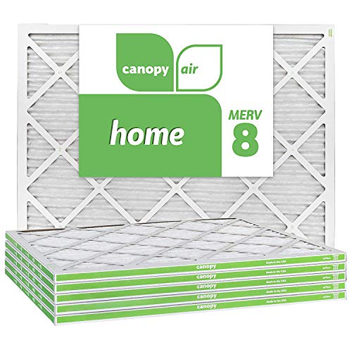 Product Cover Canopy Air 20x25x1, Home AC Furnace Air Filter, MERV 8, Made in The USA, 6-Pack (Actual Size 19 1/2