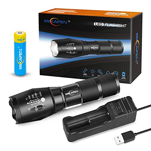 Product Cover MIKAFEN Led Tactical Flashlight,High Lumen Flashlight with Rechargeable 18650 Lithium Ion Battery and USB Charger,Best for Camping,Auto Emergencies, and Home Repair