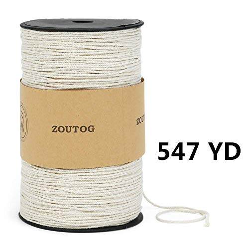 Product Cover Macrame Rope, ZOUTOG 2mm x 547 yd (About 500m) Natural Cotton Soft Unstained Rope for Handmade Plant Hanger Wall Hanging Craft Making