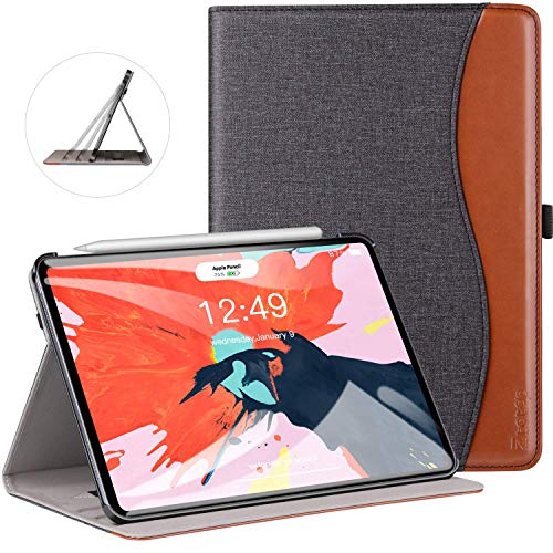 Product Cover Ztotop Case for iPad Pro 11 Inch 2018 Release, Premium Leather Slim Multiple Viewing Angles Folding Stand Cover with Auto Wake/Sleep (Support 2nd Gen Apple Pencil Wireless Charging), Canvas Black