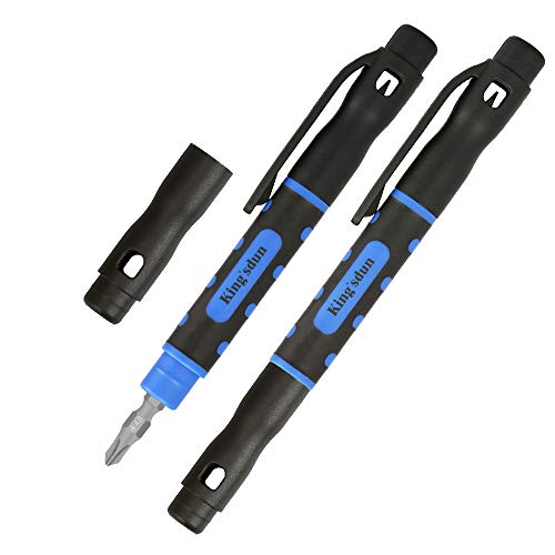 Product Cover Kingsdun 2PACK Pen Screwdriver Set with Precision Phillips Flathead Screwdriver,Small Portable Screwdrivers for Assorted Works and Repairs