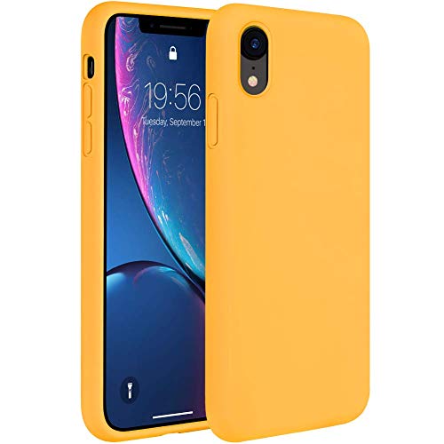 Product Cover Miracase Liquid Silicon Case Compatible with iPhone 6.1, Gel Rubber Full Body Protection Shockproof Cover Case Drop Protection for Apple iPhone 6.1 (Yellow)
