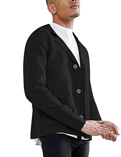 Product Cover Daupanzees Mens Casual Basic Designed Long Sleeve Lapel Collar Front Button Cardigan with Pockets
