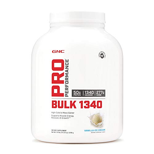 Product Cover GNC Pro Performance Bulk 1340 - Vanilla Ice Cream, 9 Servings, Supports Muscle Energy, Recovery and Growth