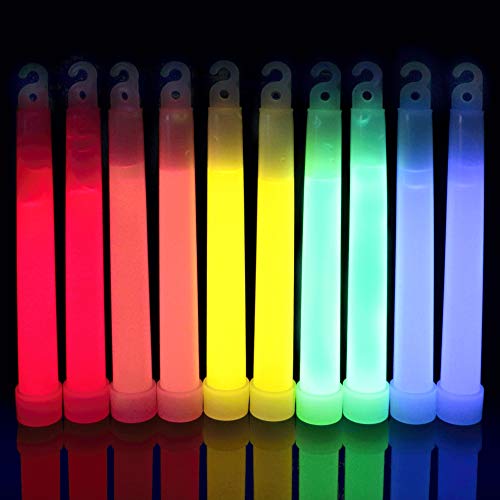 Product Cover IncrediGlow 6 Inch Glow Sticks Bulk Pack | Long Lasting 8-12 Hours Bright Chemical Lights | Industrial Grade Emergency Light Sticks | Glow in The Dark Lightsticks