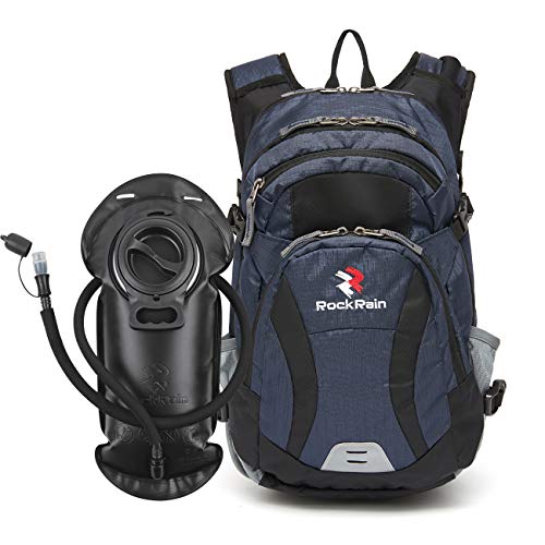 Product Cover RockRain WindSeeker Insulation Hydration Cycling Backpack Pack with 2.5L BPA Free Leak Proof Water Bladder, Sufficient Storage Space for Outdoor Gear, for Cycling (Navy Blue)
