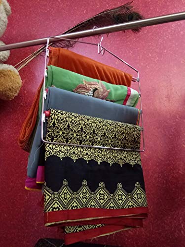 Product Cover ROLLYWARE India's First Unique Design Stainless Steel Saree Hanger with Lower Band Lock for Wardrobe, Sarees, Pants, Scarfs