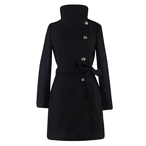 Product Cover ZEFOTIM Womens Winter Lapel Fux Wool Coat Trench Jacket Long Sleeve Overcoat Outwear