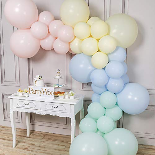 Product Cover PartyWoo Pastel Balloons, Pastel Pink Balloons, Pastel Blue Balloons, Pastel Yellow Balloons, Mint Green Balloons, Giant Balloons Pastel for Pastel Party Decorations, Pastel Rainbow Party Supplies