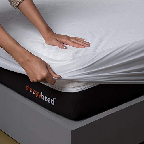 Product Cover Sleepyhead Bamboo Terry Waterproof Mattress Protector, 78 x 72 (King Size, White)