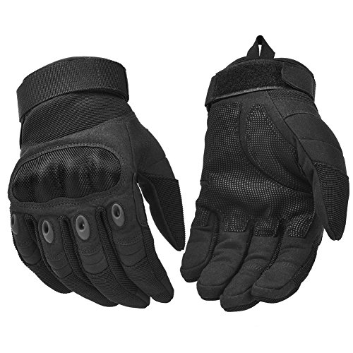 Product Cover Military Tactical Gloves Motorcycle Gloves Motorbike ATV Riding Army Airsoft Paintball Gloves for Men Black X-Large