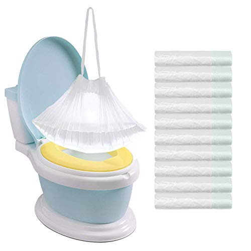 Product Cover Tebery 100 Pack Portable Potty Chair Liners with Drawstring Potty Bags Potty Liners Disposable for Baby Toilet Potty Training Seat