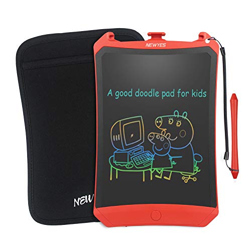 Product Cover NEWYES Colorful Robot Pad 8.5 Inch LCD Writing Tablet with Lock Function Electronic Doodle Pads Drawing Board with Case and Lanyard Gifts for Kids Red
