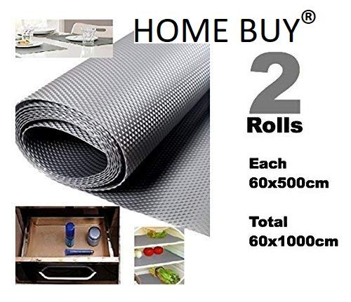 Product Cover HOME BUY Multipurpose Textured Strong Anti-Slip/Skid Eva Mat Liner (Grey, Size -60 x 1000 cm) -Set of 2 x 5 Meter Rolls