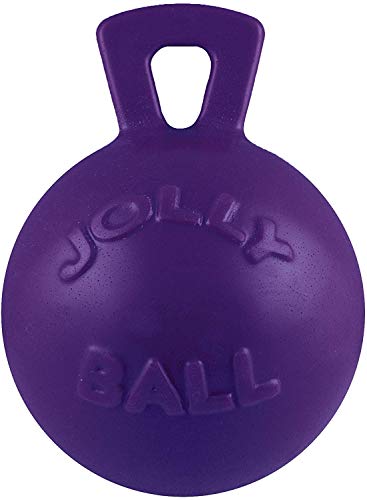 Product Cover Jolly Pets 2 Pack of Tug-n-Toss, 6 inch, Heavy Duty Chew Ball with Handle, Purple