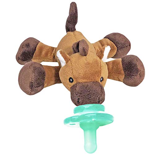 Product Cover Nookums Paci-Plushies Buddies - Horse Pacifier Holder - Adapts to Name Brand Pacifiers, Suitable for All Ages, Plush Toy Includes Detachable Pacifier