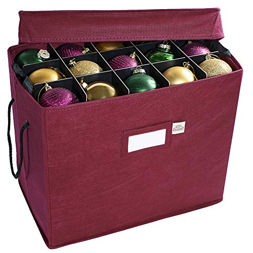 Product Cover 612 Vermont Christmas Ornament Storage Box with Adjustable Acid-Free Dividers, 4 Removable Trays with Handles, 16.25 Inch x 10 Inch x 13 Inch, Holds 60-3 Inch Ornaments