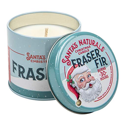 Product Cover Santa's Naturals Fraser Fir Christmas Candle | Fresh Cut Christmas Tree Fragrance | Made with a Soy/Beeswax Blend | 30 Hour Burn Time | 9oz