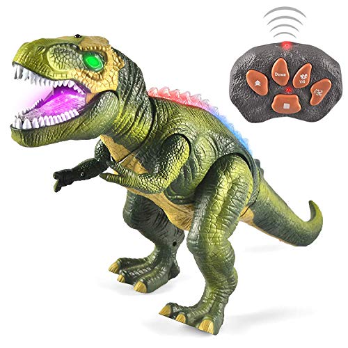 Product Cover JOYIN LED Light Up Remote Control Dinosaur Walking and Roaring Realistic T-Rex Dinosaur Toys with Glowing Eyes, Walking Movement, Shaking Head for Toddlers Boys Girls