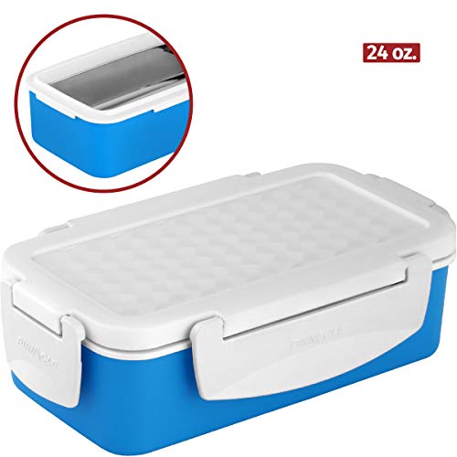 Product Cover Pinnacle Insulated Lunch Box -Stainless Steel leak-proof adult lunch box- large thermal Lunch Boxes for men and women - 24oz big lunch container BPA free - Blue - Blue