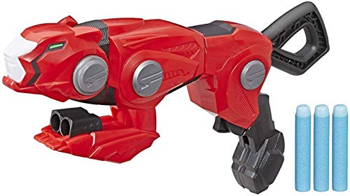 Product Cover Power Rangers Beast Morphers Cheetah Beast Blaster from TV Show Red Ranger Roleplay Toy, Includes 3 Nerf Darts