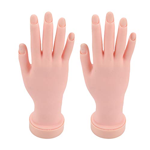 Product Cover Practice Hand for Acrylic Nails, Fake Hand for Nails Practice, Flexible Bendable Mannequin Hand, Set of 2, Nail Art Training Practice