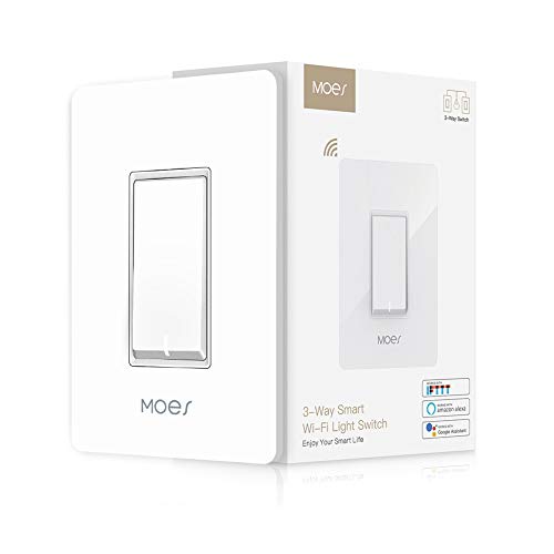 Product Cover 3 Way WiFi Smart Wall Light Switch Wireless Remote APP Control From Anywhere Compatible with Alexa and Google Home Timer Function No Hub Require(3-Way Smart Switch (1 Piece))
