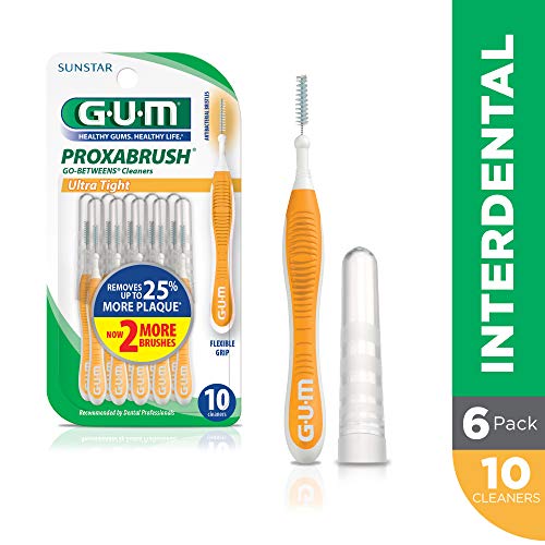 Product Cover GUM Proxabrush Go-Betweens Interdental Brushes, Ultra Tight, 10 Count (Pack of 6)