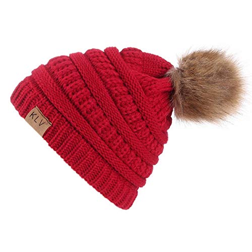 Product Cover Alisena Women Casual Knit Hats Beanie Hat Large Pom Ladies Winter Warm Cap Skullies & Beanies