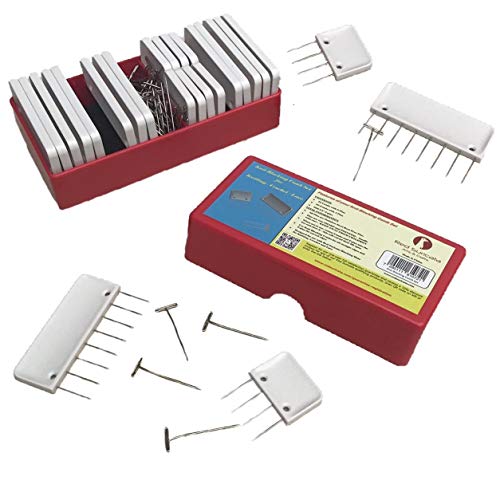 Product Cover Red Suricata Knit Blocking Combs - Set of 25 Combs for Blocking Knitting, Crochet, Lace or Needlework Projects - Extra 100 T-pins - in Compact Plastic Box - for use with Blocking Mats for Knitting