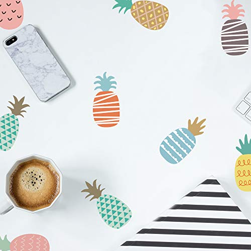 Product Cover Pineapple Stickers Wall Decals, Cute Pastel Wall Stickers Wallpaper Removable Peel and Stick, Vinyl Waterproof for Kids Girls Room Bedroom Living Room Nursery