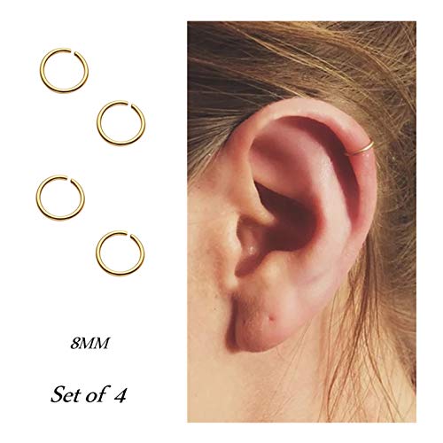 Product Cover Hoop Cartilage Earring Fake Earrings Nose Rings Septum Nose Ring Stainless Steel for Women Men Girls Gold