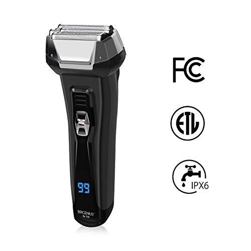 Product Cover BriGenius Men's Electric Foil Shaver, USB Rechargeable Cordless Electric Razor with Pop-Up Beard Trimmer, Wet Dry Shaver 3 Blades