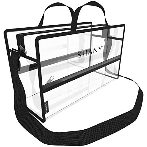 Product Cover SHANY Clear PVC Water-Resistant Travel Tote Bag - Large See-Thru Bag with Adjustable Shoulder Straps and Zippered Pockets