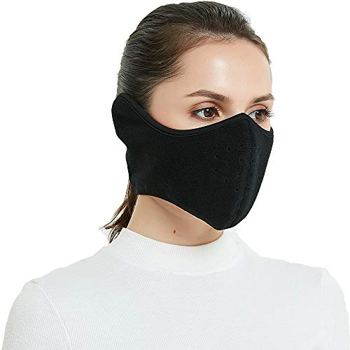 Product Cover TTzone Winter Face Mask for Men Women Fleece Half Face Windproof Face Mask with Earflap for Outdoor Sport, Ear & Face Warmer for Running, Cycling, Motorcycling,Ski