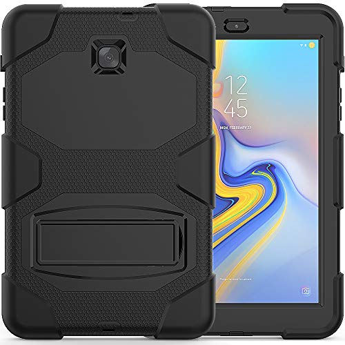 Product Cover Galaxy Tab A 8.0 case 2018, Bingcok Heavy Duty Rugged Full-Body Hybrid Shockproof Drop Protection Cover with Kickstand for Samsung Galaxy Tab A 8.0 2018 Model SM-T387 Verizon/Sprint/T-Mobile (Black)