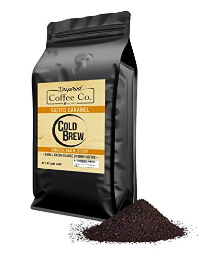 Product Cover Salted Caramel - Flavored Cold Brew Coffee - Inspired Coffee Co. - Coarse Ground Coffee - 12 oz. Resealable Bag