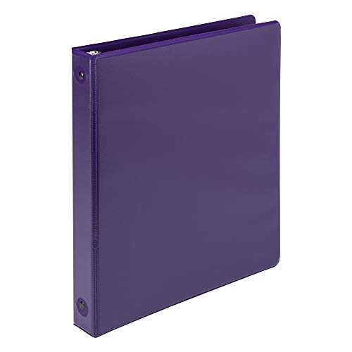 Product Cover Samsill 17338 Earth's Choice Biobased 3 Ring View Binders, 1 Inch Round Ring, Up to 25% Plant Based Plastic, USDA Certified Biobased, Customizable Cover, Purple