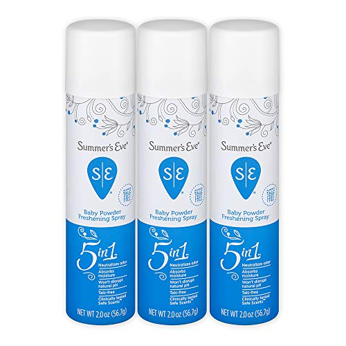 Product Cover Summer's Eve Freshening Spray | Baby Powder | 2 oz Size | Pack of 3 | pH Balanced, Dermatologist & Gynecologist Tested