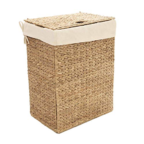 Product Cover Seville Classics Foldable Water Hyacinth Portable Laundry Hamper, Basket